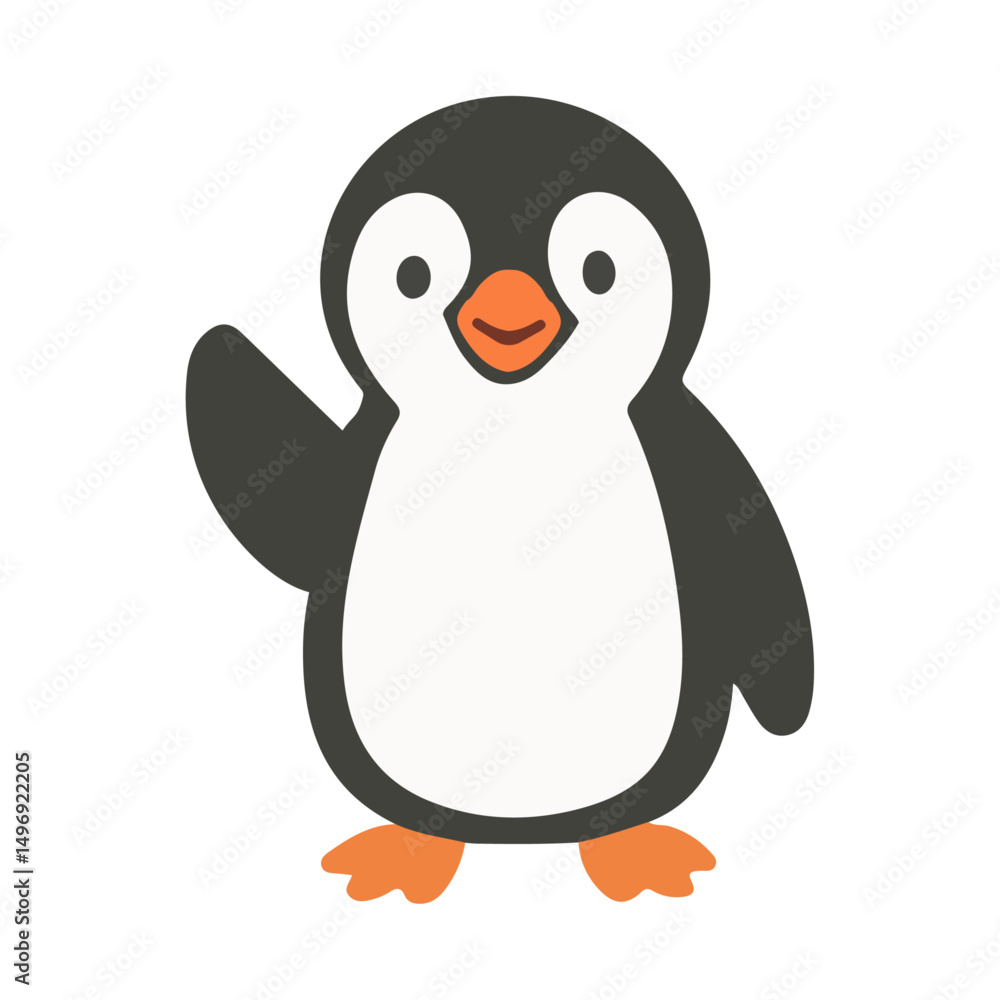 Obraz premium Adorable Penguin Cartoon Vector Art