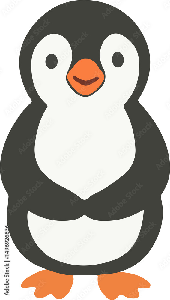 Obraz premium Playful Penguin Vector Illustration flat