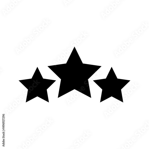 Three stars icon simple vector symbol