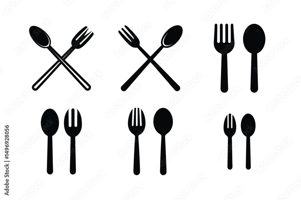 Flat Minimalist Utensils Clipart Flat Minimalist Utensils Clipart