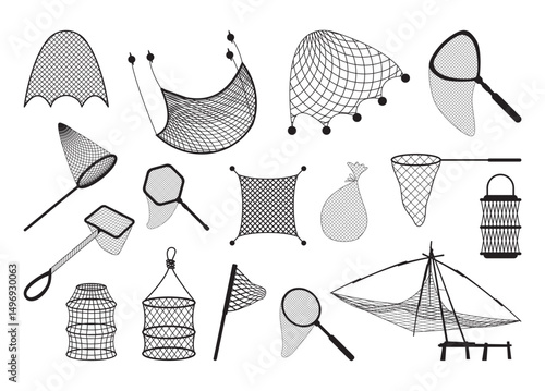 Fishing net vector, Fishing net Clipart, Fishing net silhouette