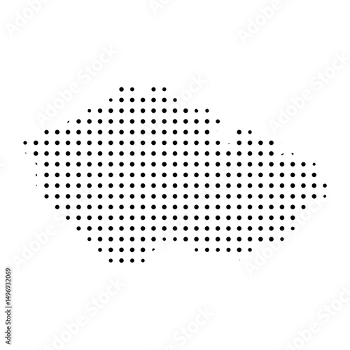 Dotted Country Silhouette. Czech Republic in halftone style