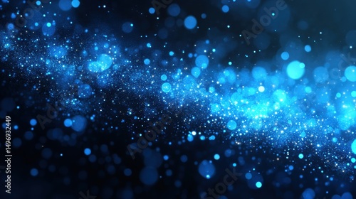 Creative digital art twinkling blue starlight in an abstract cosmic view
