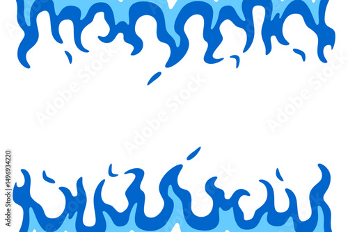 炎のフレーム・背景＿青