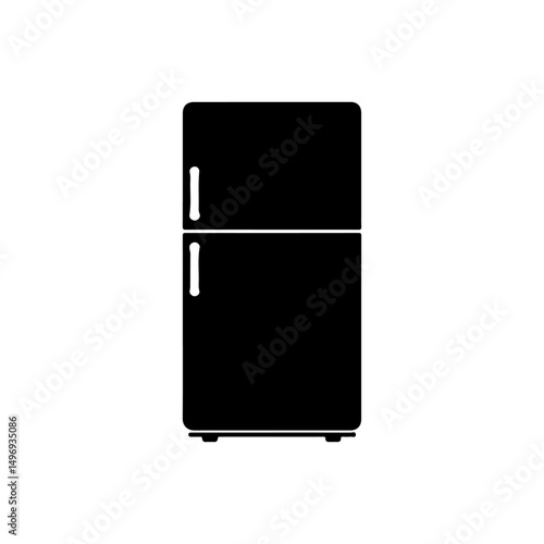 Fridge silhouette icon vector flat design.