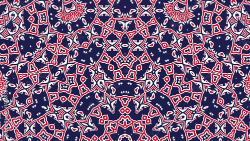 USA flag colors themed Kaleidoscopic seamless looping background
