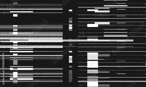 Glitch background. VHS grunge texture with noise effect and pixelation. Analog video digital errors. Retro pixel backdrop. Vector illustration.
