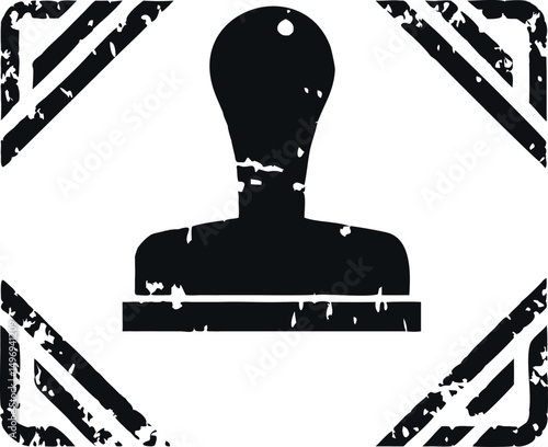 Distressed Stamp Icon in Dark Brown