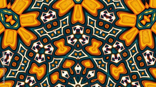 Summer themed kaleidoscopic seamless looping background