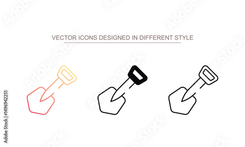 Army Shovel icon design with white background stock illustration