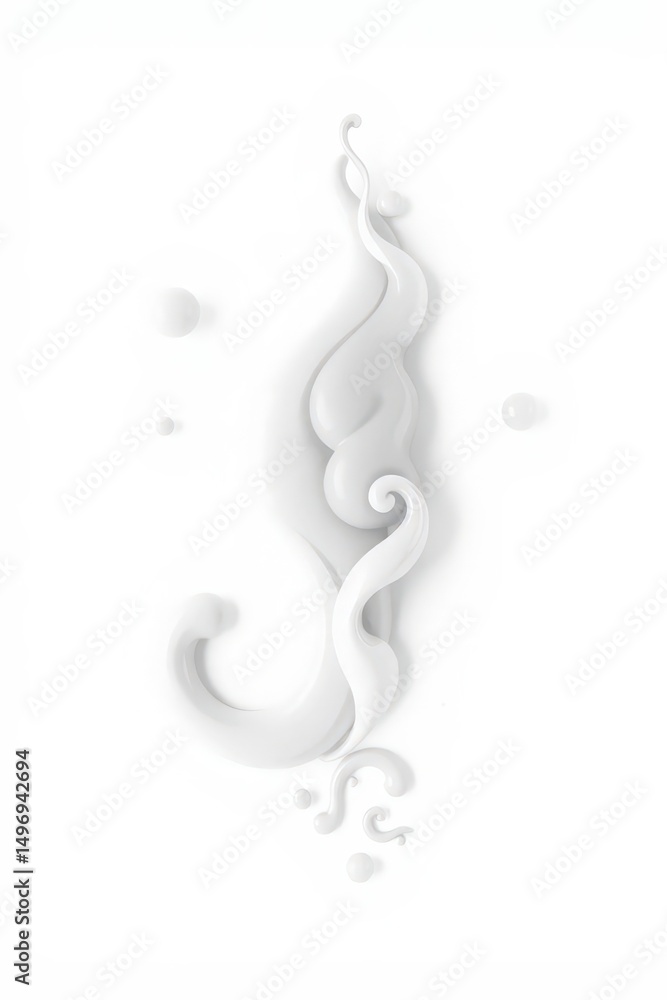 Fototapeta premium Intricate swirling white design created with soft strokes on a light background