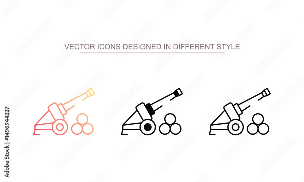 Fototapeta premium Artillery icon design with white background stock illustration