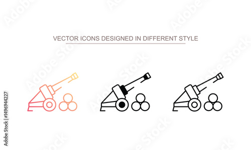 Artillery icon design with white background stock illustration