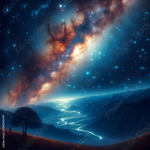 generate AI the view of the Milky Way galaxy