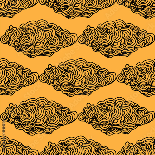 Vector seamless pattern with clouds 