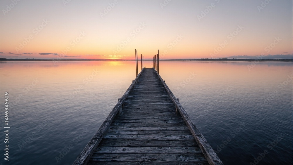 Obraz premium Sunset pier serenity