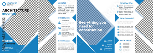 Architecture Company Promotion Brochure, Modern Brochure Design for Building Construction Company.