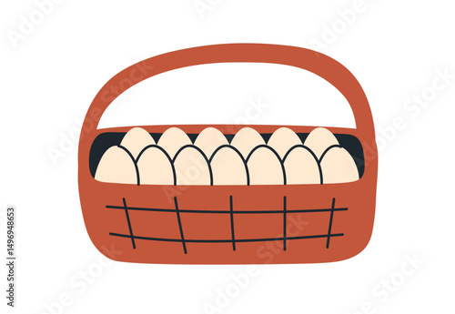 Fresh farm eggs. Natural organic food from free-range chicken. Eco local coun...