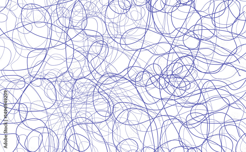 Obraz premium Abstract chaos drawing. Purple lines on white background.