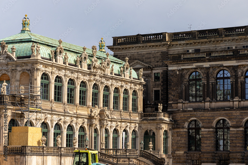 Fototapeta premium Antique architecture of old buildings Dresden, Germany
