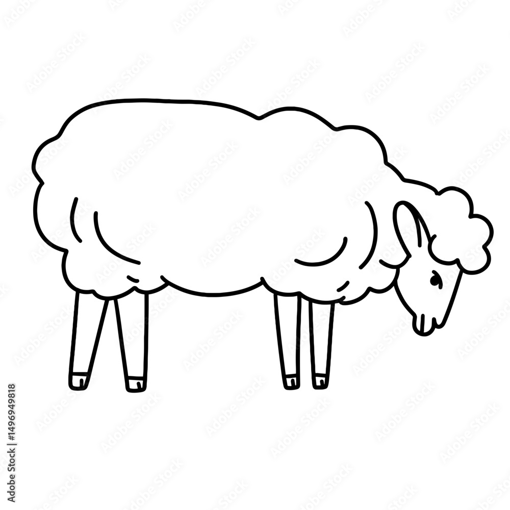 Obraz premium vector illustration of a sheep