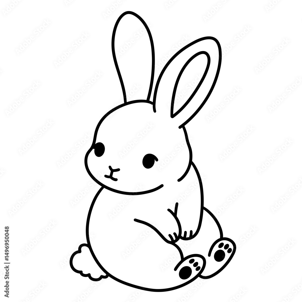 cute rabbit icon illustration cute rabbit icon illustration