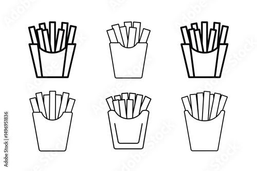 3d style golden potato fries icon with shadows