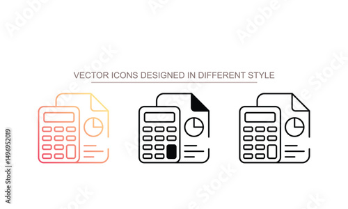 Calculation icon design with white background stock illustration