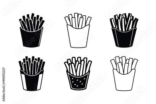 3d style golden crispy fries icon with shadows