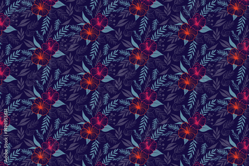 seamless line sketch, floral cotton motif, outline pattern print, hand drawn textile design, fashion layout concept, modern bloom idea, minimal style

