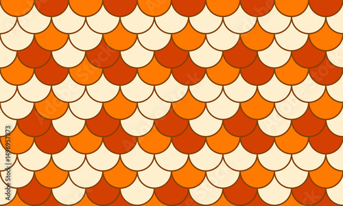 Vibrant autumnal scales pattern.  Perfect for fallthemed designs, textiles, or website backgrounds.  This repeating geometric design offers a retro, stylish feel.