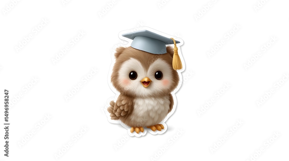 Obraz premium wise owl with book