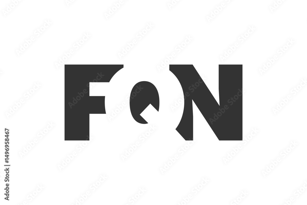 FQN logo design. Initial letter F Q N bold font style for tech startups, consulting, corporate branding. Creative company name, headlines typography identity, trendy logotype. FQN logo design. Initial letter F Q N bold font style for tech startups, consulting, corporate branding. Creative company name, headlines typography identity, trendy logotype.
