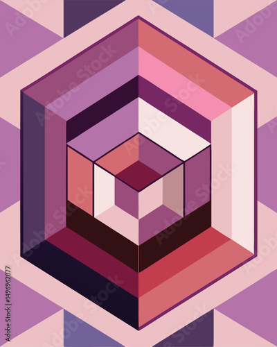 abstract purple cube abstract Colorful style banner and flyer graphic poster art 