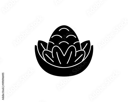 creative details Outline silhouette nest egg Icon vector illustration 