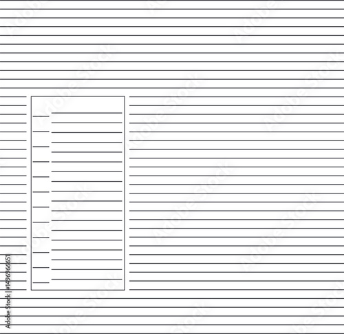 Lined notebook sheet with a frame and lines inside.