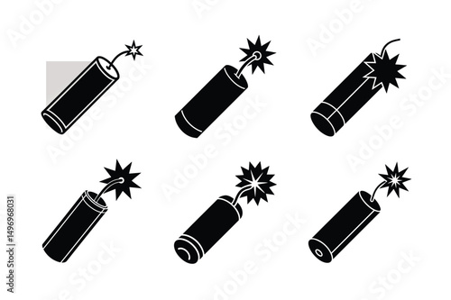 cartoon style dynamite vector illustration clean fuse burning icon