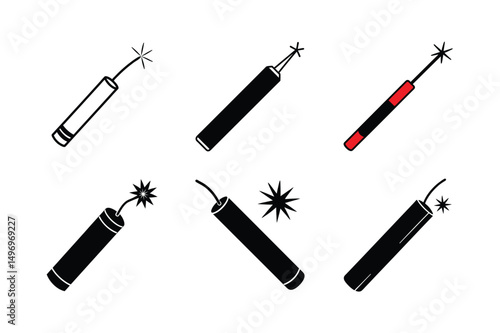 cartoon style dynamite vector illustration clean fuse icon
