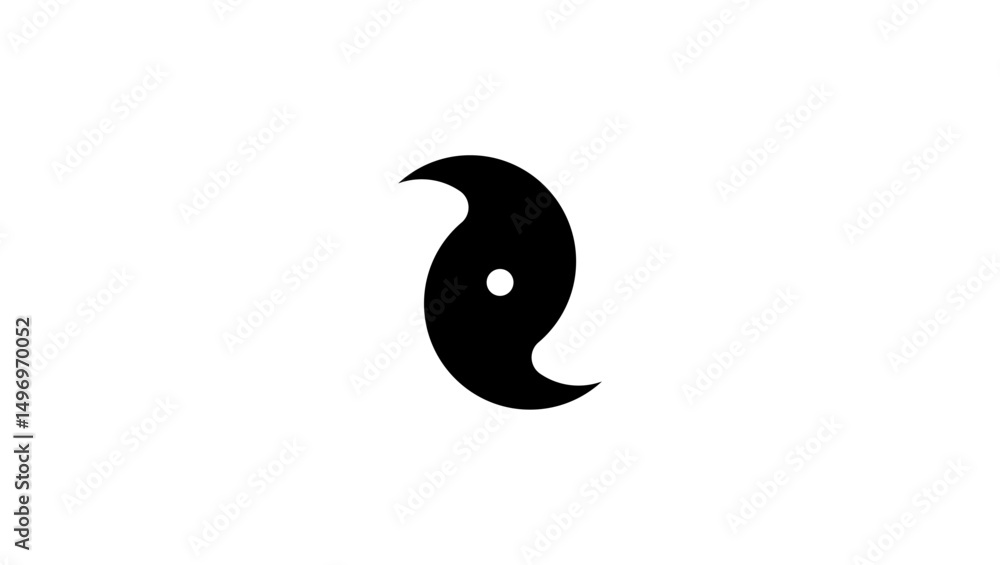 Fototapeta premium hurricane symbol, black isolated silhouette