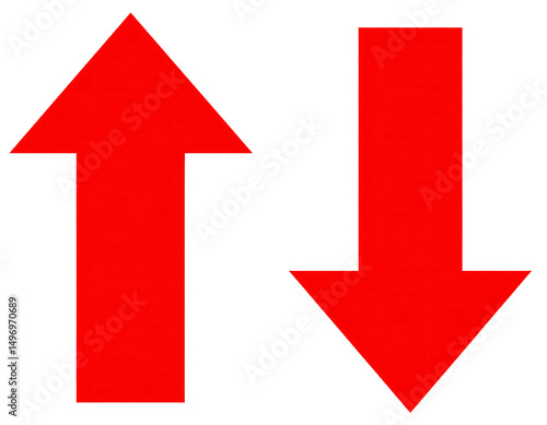 Free Download Red up and down arrows isolated on a white background - GFXLoad
