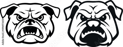 Aggressive Bulldog Head Graphic Design