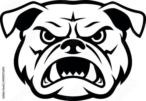 Aggressive Bulldog Head Graphic Design