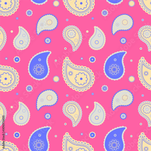 Geometric intricacy on paisley lovely. Sketch tiled vintage orient. Ethnic striped, textured chic.
