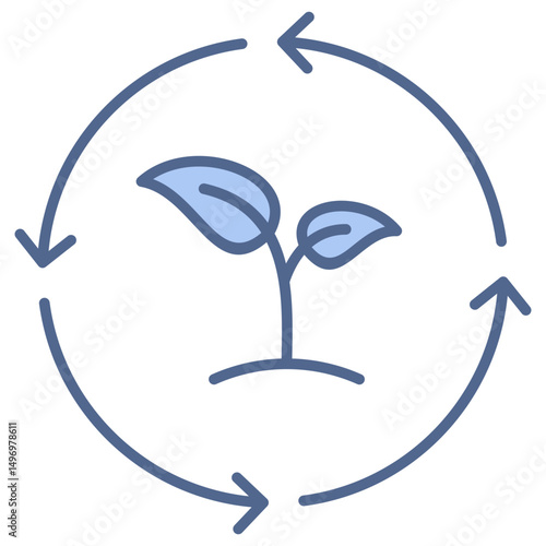 Sustainable Agriculture Blue Icon
