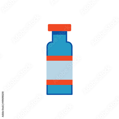 Vaccine vial vector illustration on white background
