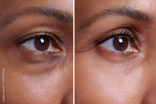 Close-up of Womens Under-Eye Skin Texture