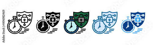 Cybersecurity Response Icon Set Multiple Style Collection