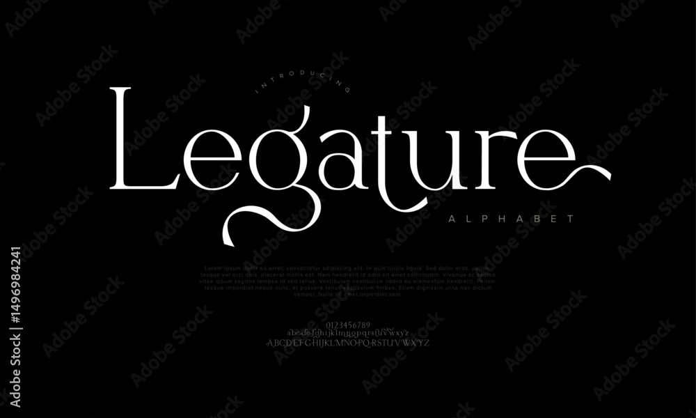 Sophisticated serif font with flowing swashes and fine lines, ideal for luxury branding and headlines Sophisticated serif font with flowing swashes and fine lines, ideal for luxury branding and headlines