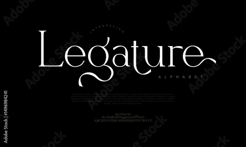 Sophisticated serif font with flowing swashes and fine lines, ideal for luxury branding and headlines