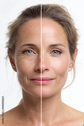 Striking Split-Face Beauty Portrait of a Woman